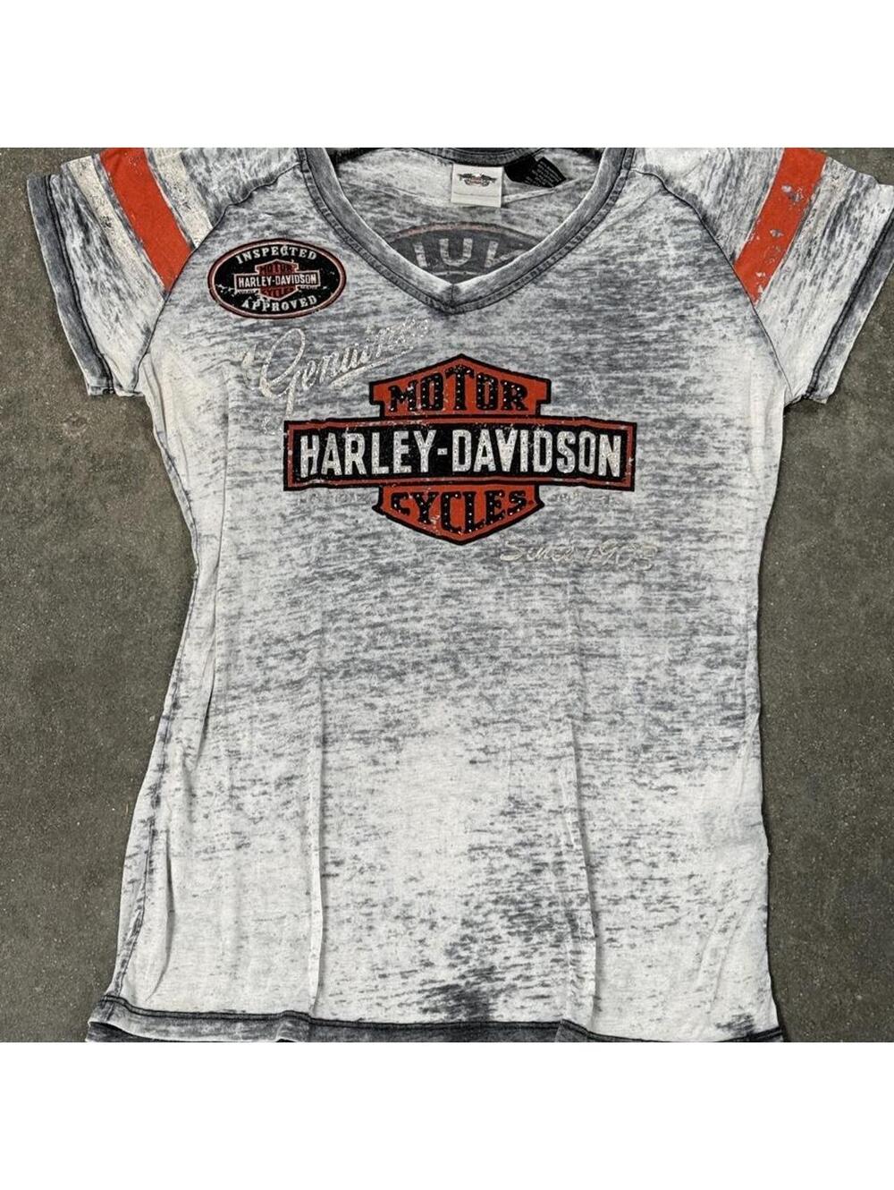 Harley Davidson Burnout Tee Large Y2K